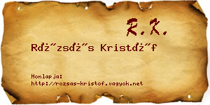 Rózsás Kristóf névjegykártya