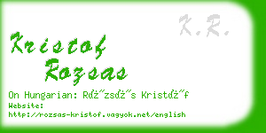 kristof rozsas business card